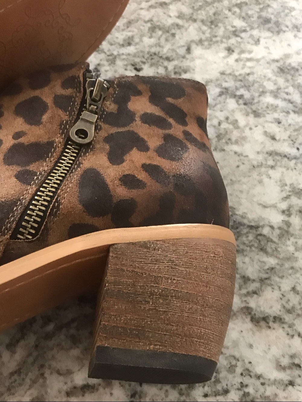 L&B Leopard Print Ankle Booties in Brown and Black - Picture 4 of 7